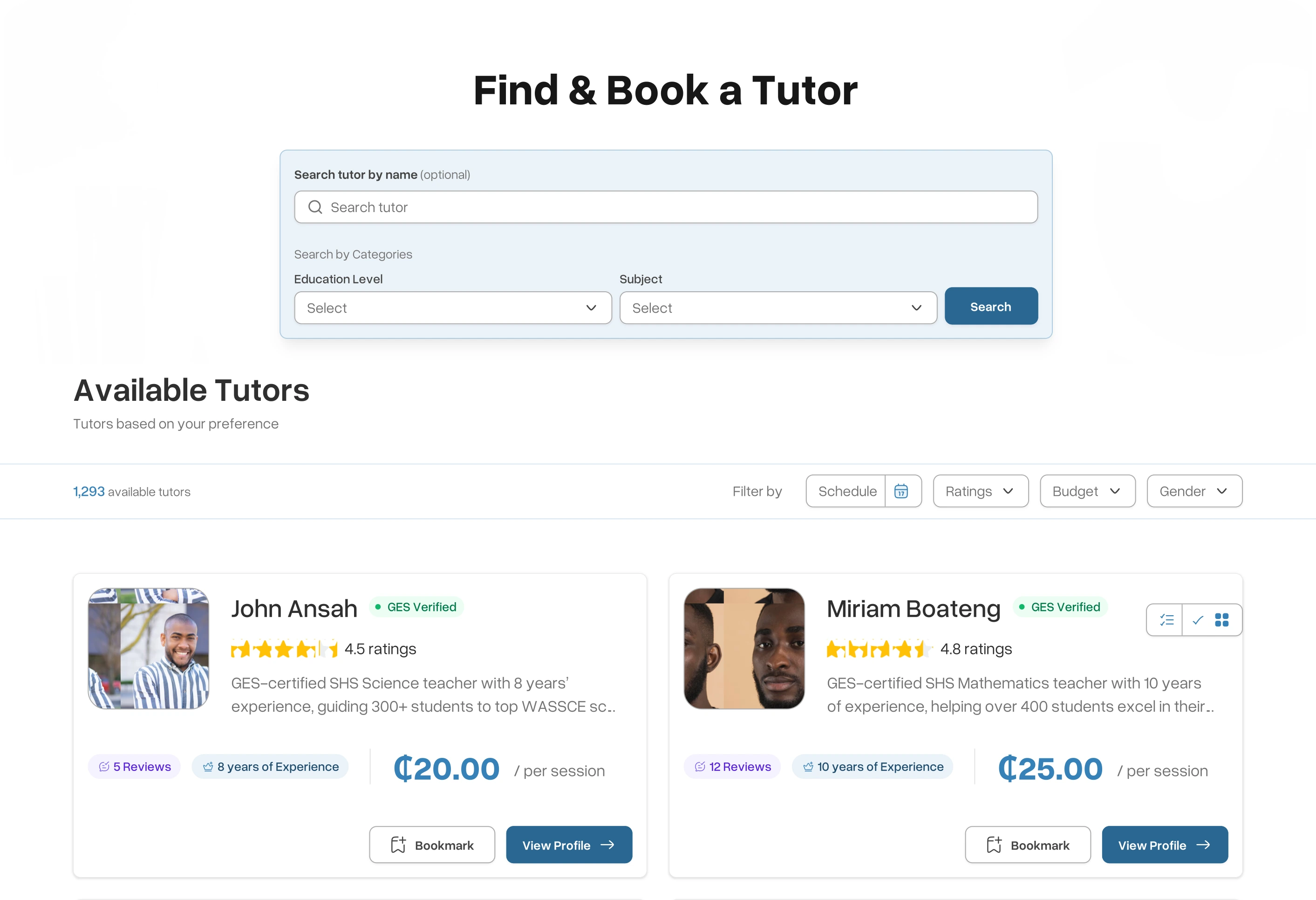 Find & Book a Tutor